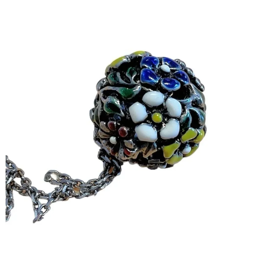 ALEXANDER McQUEEN Skull and Flowers Necklace/Pendant Made in Italy - Picture 4 of 6